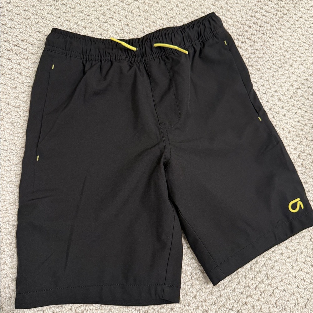 GAP GapFit Black Shorts with Neon Yellow Mesh Lining